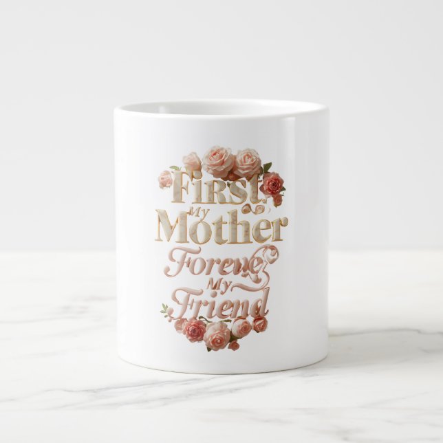 Bästa mamma någonsin 3D hjärtdesign | Present till Jumbo Mugg (Framsidan)