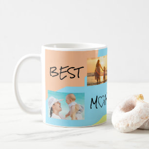 Bästa Mamma någonsin, 4 fotokollage Birthday Kaffemugg