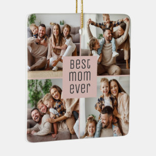 Bästa mamma någonsin 5 bilder Röda kinder Rosa Mor Julgransprydnad Keramik