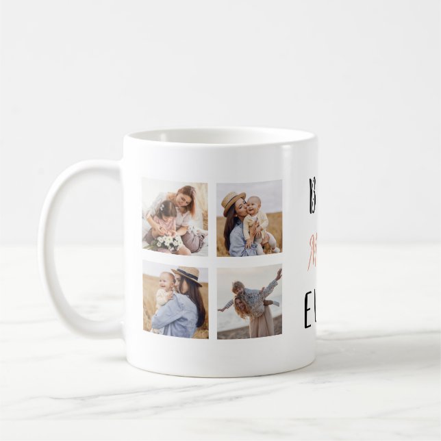 Bästa Mamma någonsin | 5 Fyrkantiga fotokaffe Mugg (Vänster)