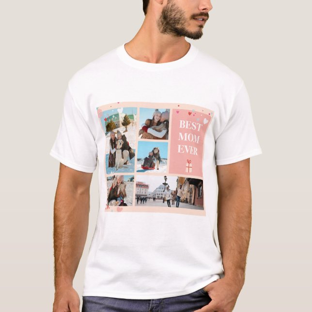 Bästa Mamma någonsin, 5 Photo Mors dag Collage T Shirt (Framsida)