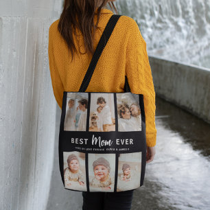 Bästa mamma någonsin 6 Foto Collage Personlig Tygkasse
