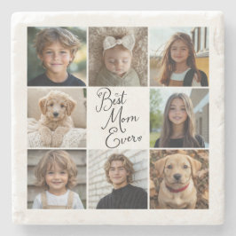 Bästa mamma någonsin 8 Foto Collage Kuddthrow Stenunderlägg