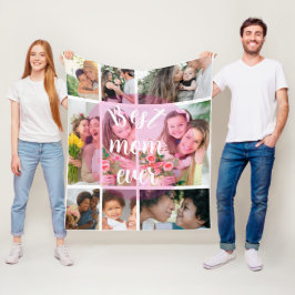 Bästa mamma någonsin 9 Fotokollage Personlig mormo Fleecefilt