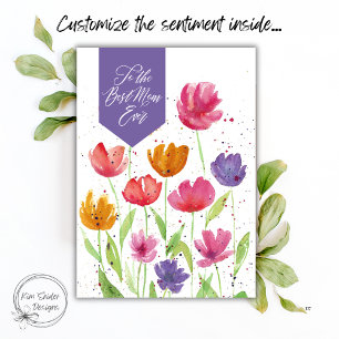 Bästa mamma någonsin Akvarell blommor Mors dag Kort