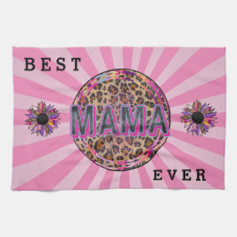 Bästa Mamma någonsin anpassa Blommigten Kökshandduk