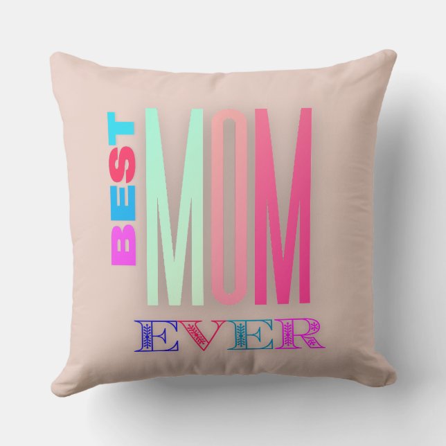 Bästa Mamma någonsin anpassa familjefoto Kudde (Baksida)