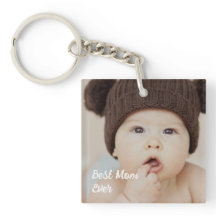 Bästa mamma någonsin Anpassad babyfoto Akrylnyckel