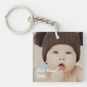 Bästa mamma någonsin Anpassad babyfoto Akrylnyckel