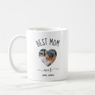 Bästa mamma någonsin Anpassad Foto Hjärtformad ka Kaffemugg