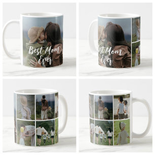 Bästa mamma någonsin anpassad fotokollage kaffemugg