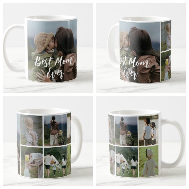 Bästa mamma någonsin anpassad fotokollage kaffemugg (Skapare uppladdad)