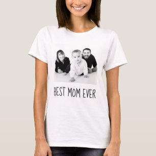 Bästa mamma någonsin, anpassad svart-vit foto t shirt