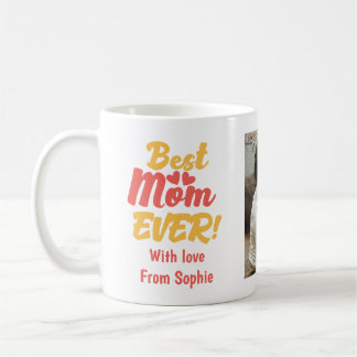 Bästa mamma någonsin anpassat namn och bilder kaffemugg