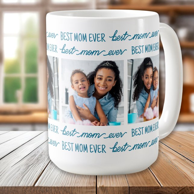 Bästa MAMMA någonsin Anpassningsbar 4 Photo Collag Kaffemugg (Skapare uppladdad)