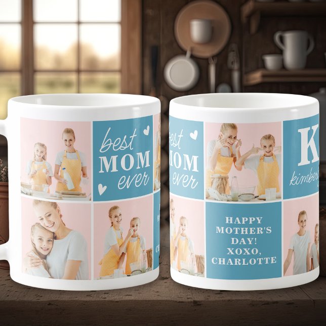 Bästa MAMMA någonsin Anpassningsbar 7 Photo Collag Kaffemugg (Skapare uppladdad)