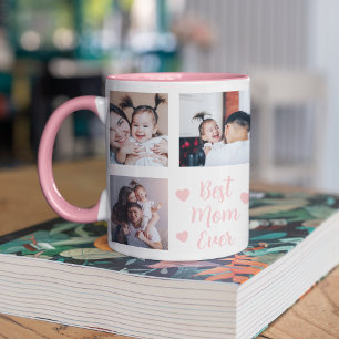 Bästa Mamma någonsin Anpassningsbar 8 FotoRosa Mugg