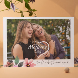 Bästa mamma någonsin-Anpassningsbar Fototext Mors Helgkort