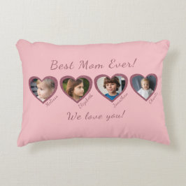 Bästa Mamma någonsin-Anpassningsbar - fyra fotomal Prydnadskudde