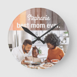 Bästa Mamma någonsin-anpassningsbarna för fotoköpe Rund Klocka