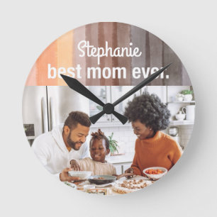 Bästa Mamma någonsin-anpassningsbarna för fotoköpe Rund Klocka