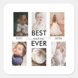 Bästa mamma någonsin Anpassningsbart år och bilder Fyrkantigt Klistermärke