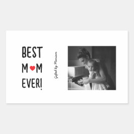 Bästa mamma någonsin Anpassningsbart namn Rektangulärt Klistermärke