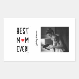 Bästa mamma någonsin Anpassningsbart namn Rektangulärt Klistermärke