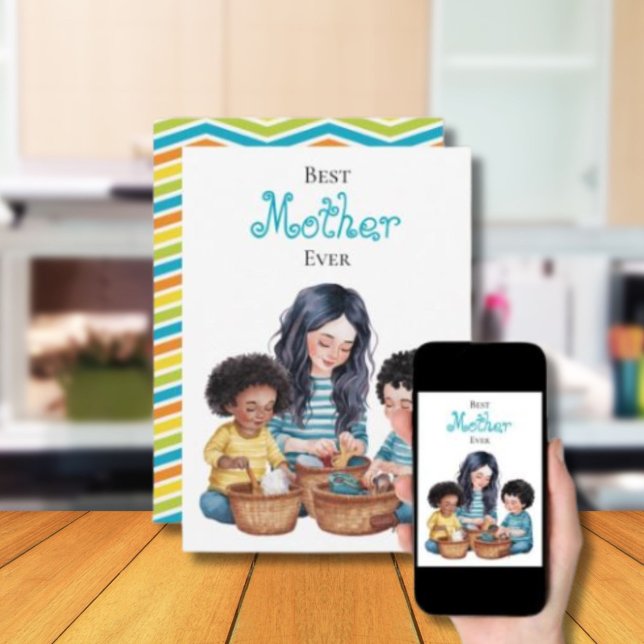 Bästa mamma någonsin Barn & mamma bindande ögonbli Kort (Skapare uppladdad)