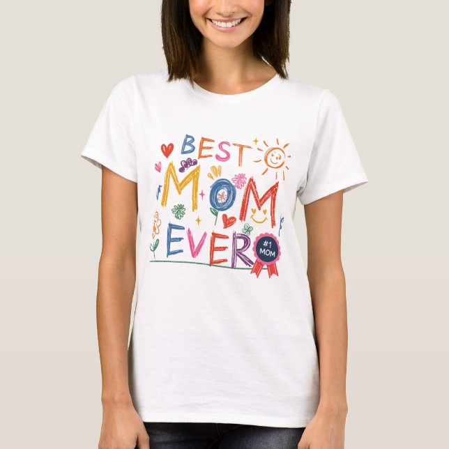 Bästa Mamma någonsin Barn Teckning T Shirt (Framsida)
