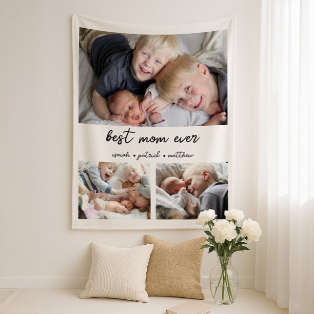Bästa mamma någonsin Barns namn Fleecefilt (Skapare uppladdad)