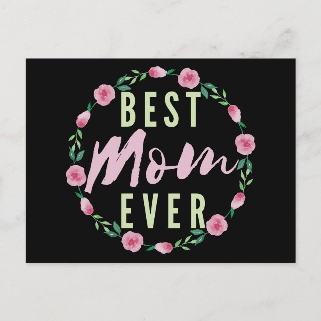 BÄSTA MAMMA NÅGONSIN - BÄSTA FLORIST MOR VYKORT (Framsida)