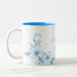 Bästa mamma någonsin Blå blomkruka Två-Tonad Mugg