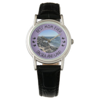 Bästa mamma någonsin Blå Ocean Foto Armbandsur