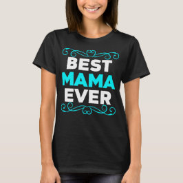Bästa Mamma någonsin, blått och vitt T Shirt