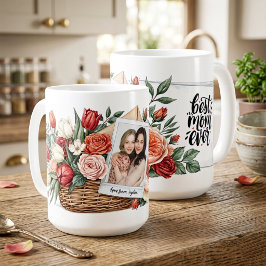 Bästa mamma någonsin blombukett & foto mors dag  kaffemugg