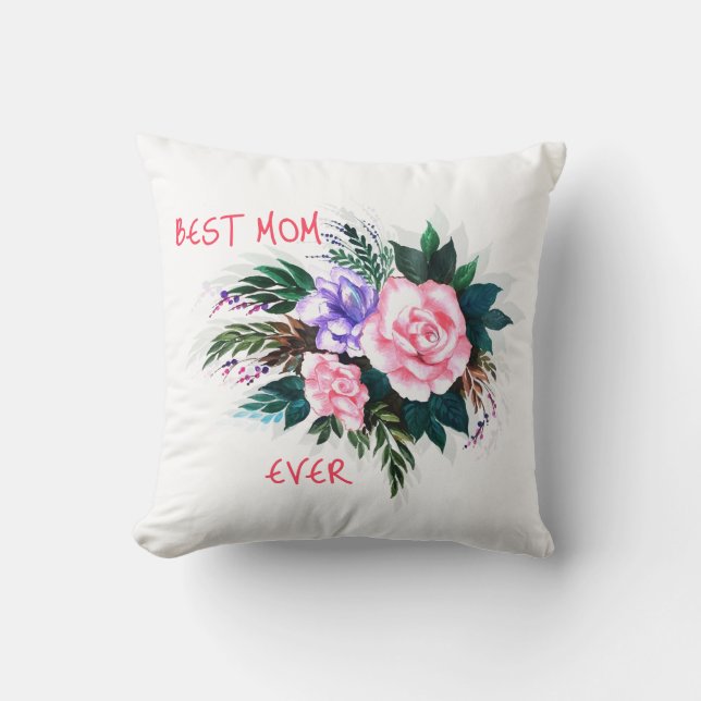 Bästa mamma någonsin blomma kudde (Framsida)