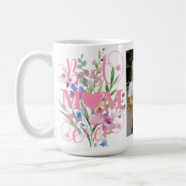 Bästa mamma någonsin Blommig akvarelldesign Kaffemugg