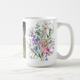 Bästa mamma någonsin Blommig akvarelldesign Kaffemugg