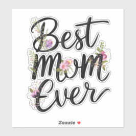 Bästa mamma någonsin blommig design klistermärken