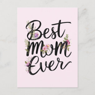 Bästa mamma någonsin blommig design vykort