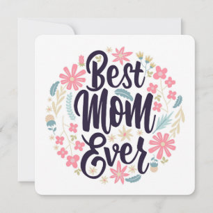 Bästa mamma någonsin Blommig Julkort