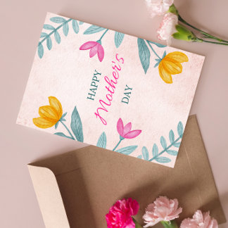 Bästa mamma någonsin Blommig mödersdags kort