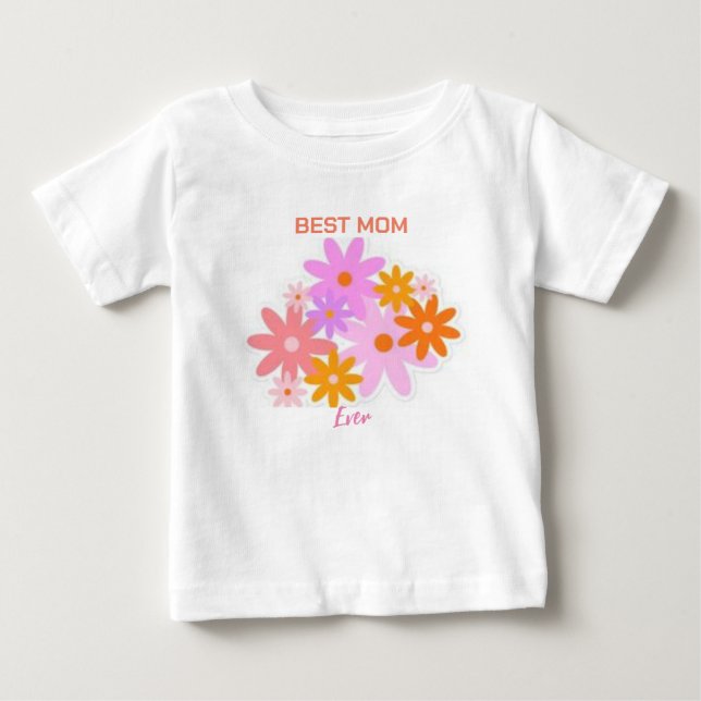 Bästa Mamma någonsin Blommigt Baby Tee (Framsida)