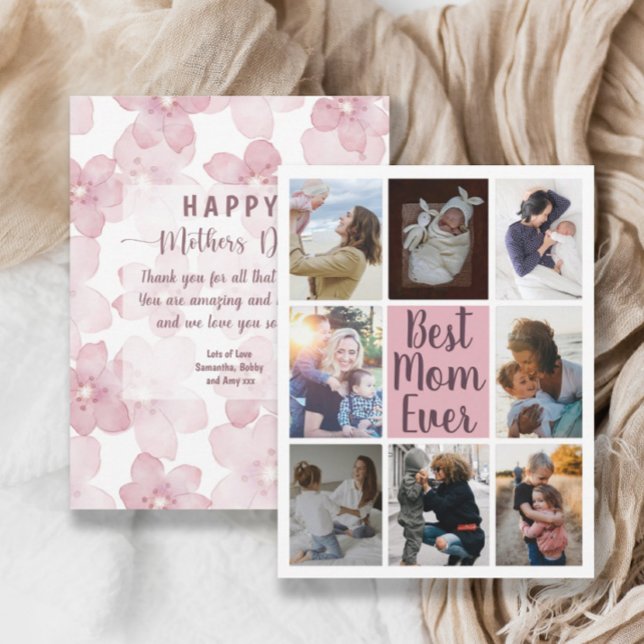 Bästa Mamma någonsin  Blommigt för foto-Rosa (Skapare uppladdad)