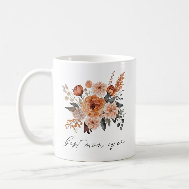 Bästa Mamma någonsin Blommigt Mors dag Mugg-gåva Kaffemugg (Vänster)