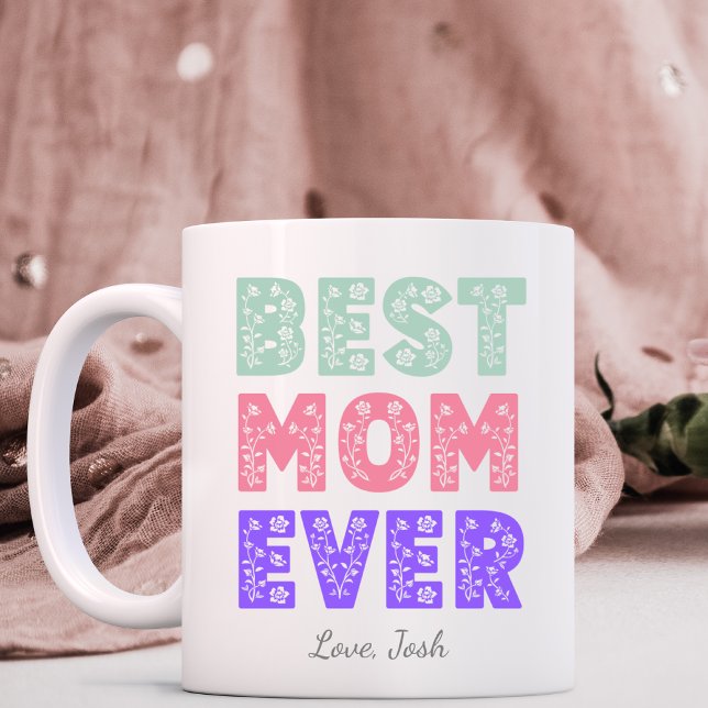 Bästa Mamma någonsin Blommigt Mugg (Skapare uppladdad)