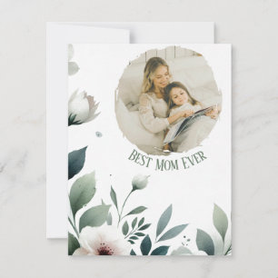 Bästa mamma någonsin - Blommigt pastellkort till m Kort