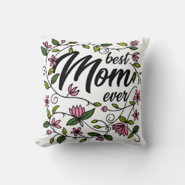 Bästa Mamma någonsin-Blommigt Pillow Kudde