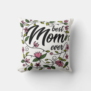 Bästa Mamma någonsin-Blommigt Pillow Kudde
